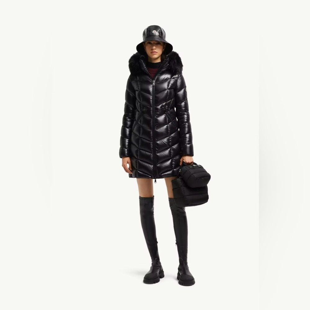 Moncler Fulmarus Giubotto Hooded Long Down In Navy Jacket Size 0 New